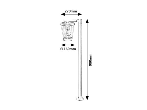 Stalp exterior Savano, antracit, E27 1x 40W, Rabalux 7269