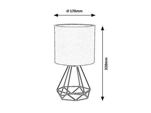 Veioza Kinga, negru, E14 1x 40W, Rabalux 3016