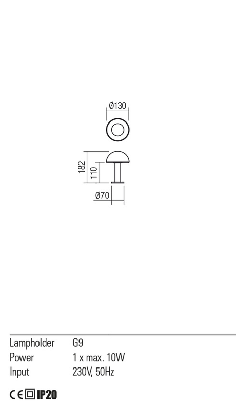 Veioza LUMIEN, auriu mat/opal, G9, 1 x 10W, Redo 01-2477