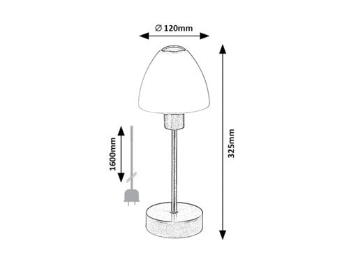 Veioza Lydia, touch, 3 trepte, negru mat, E14 1x 40W, Rabalux 2296