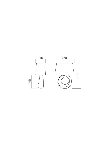 Veioza LUA, argintiu alb, 1xE14, Smarter 01-18350